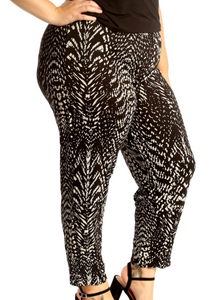 BLACK Abstract Animal Print Trousers