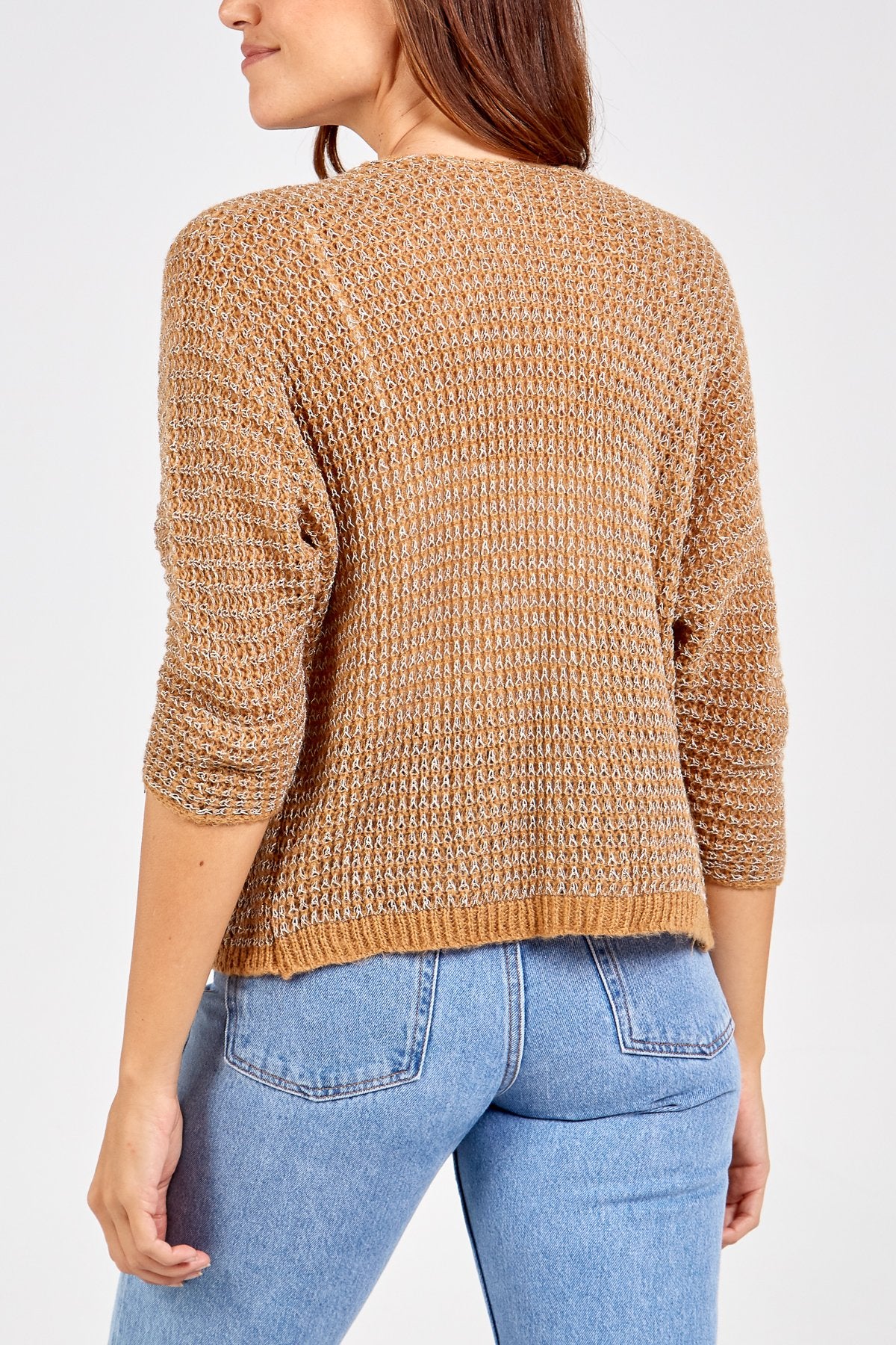 CAMEL Metallic Thread Cardigan