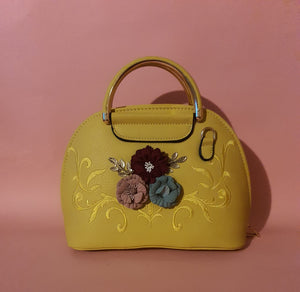 YELLOW Floral Handbag