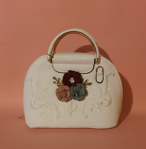 WHITE Floral Handbag