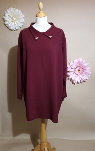 WINE Glitz Collar Tip Tunic Top