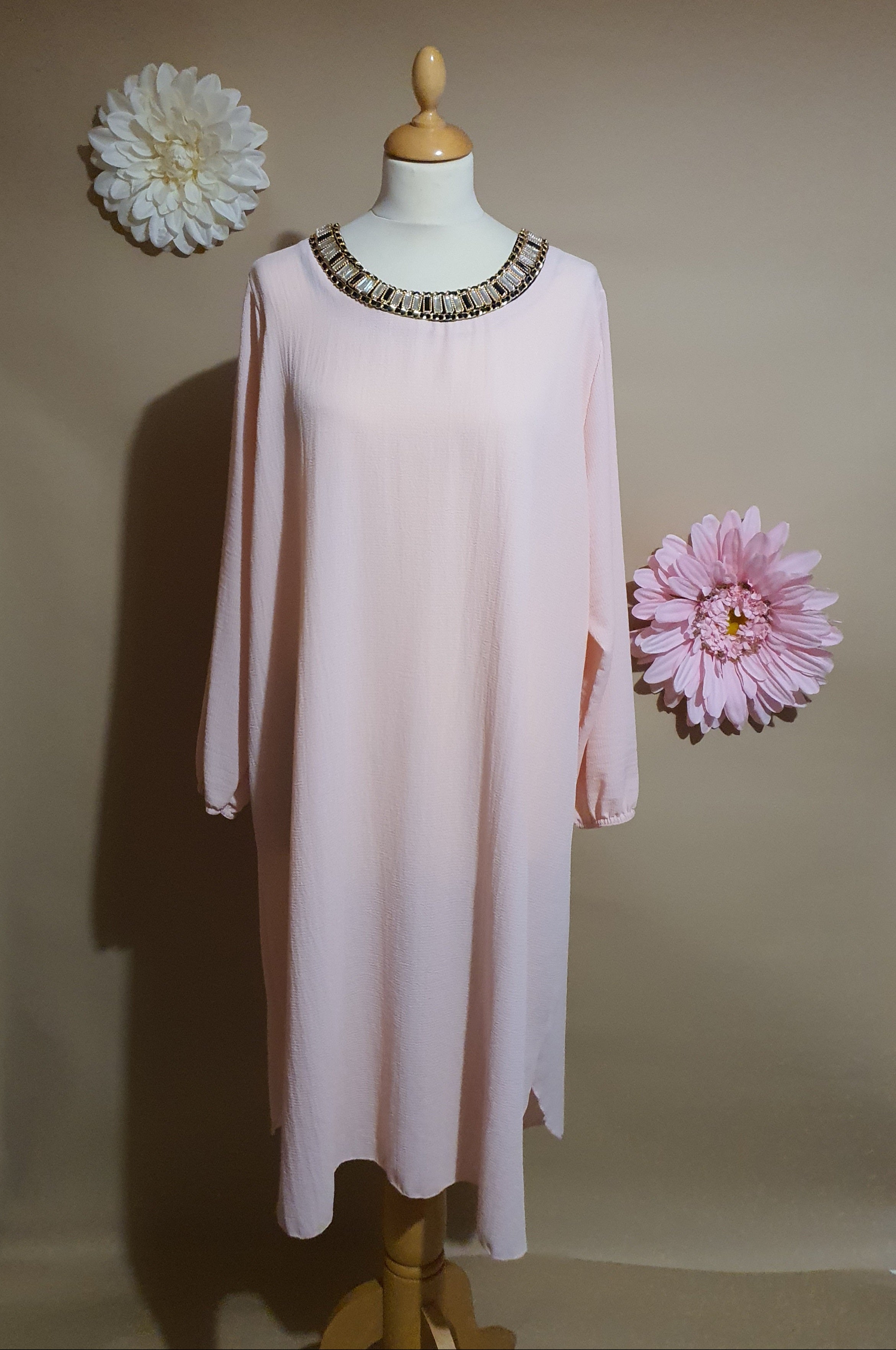 PINK Glitz Neck Tunic Dress