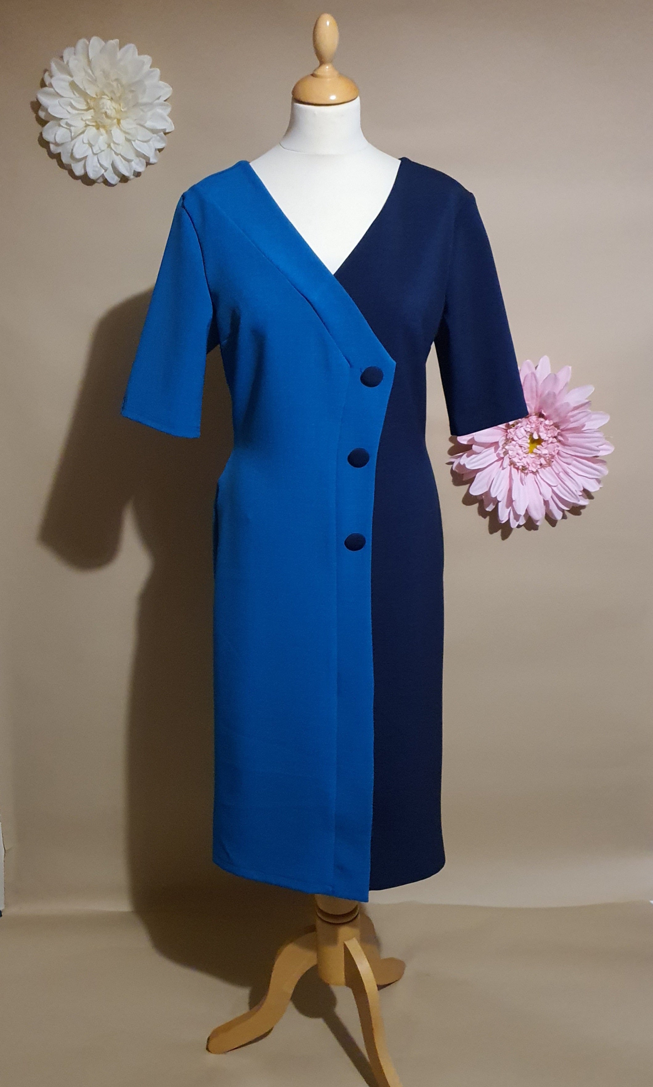 Navy & Blue Contrast Dress 12-18