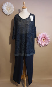 GREY Animal Print Sequin Hemline Top