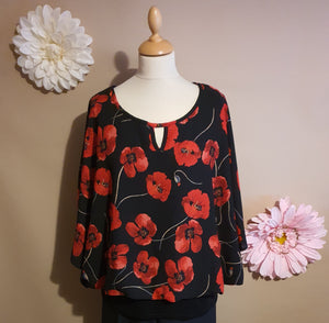 BLACK/RED Poppy Top