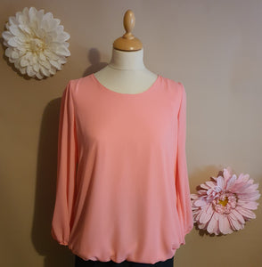 PEACHY PINK Bubble Hem Top