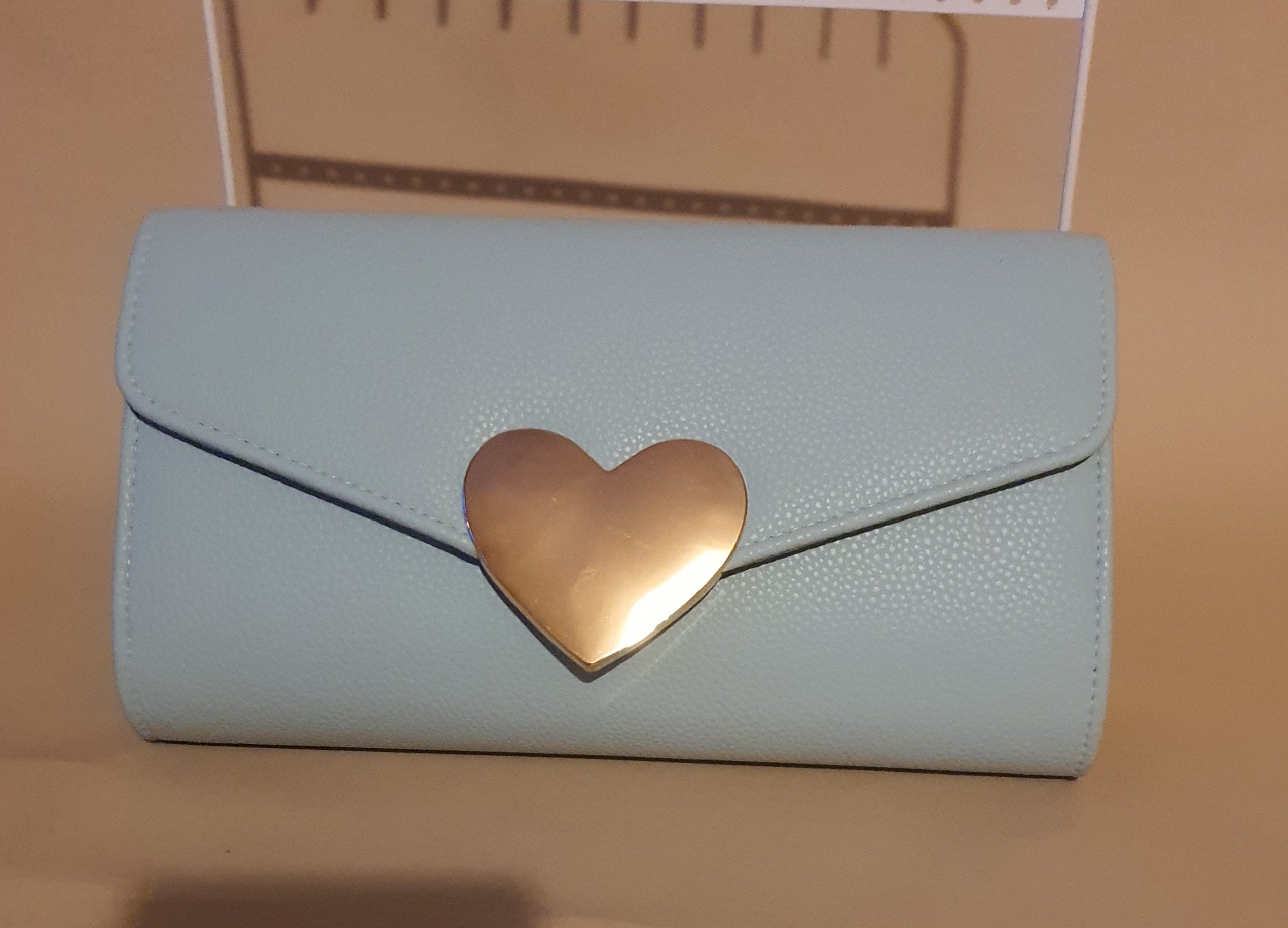 BLUE GOLD Heart Clutch