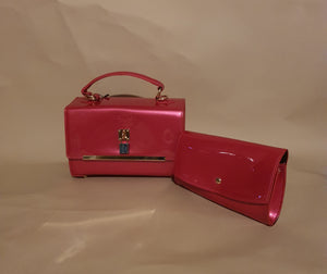 PINK Handbag with Clutch Purse