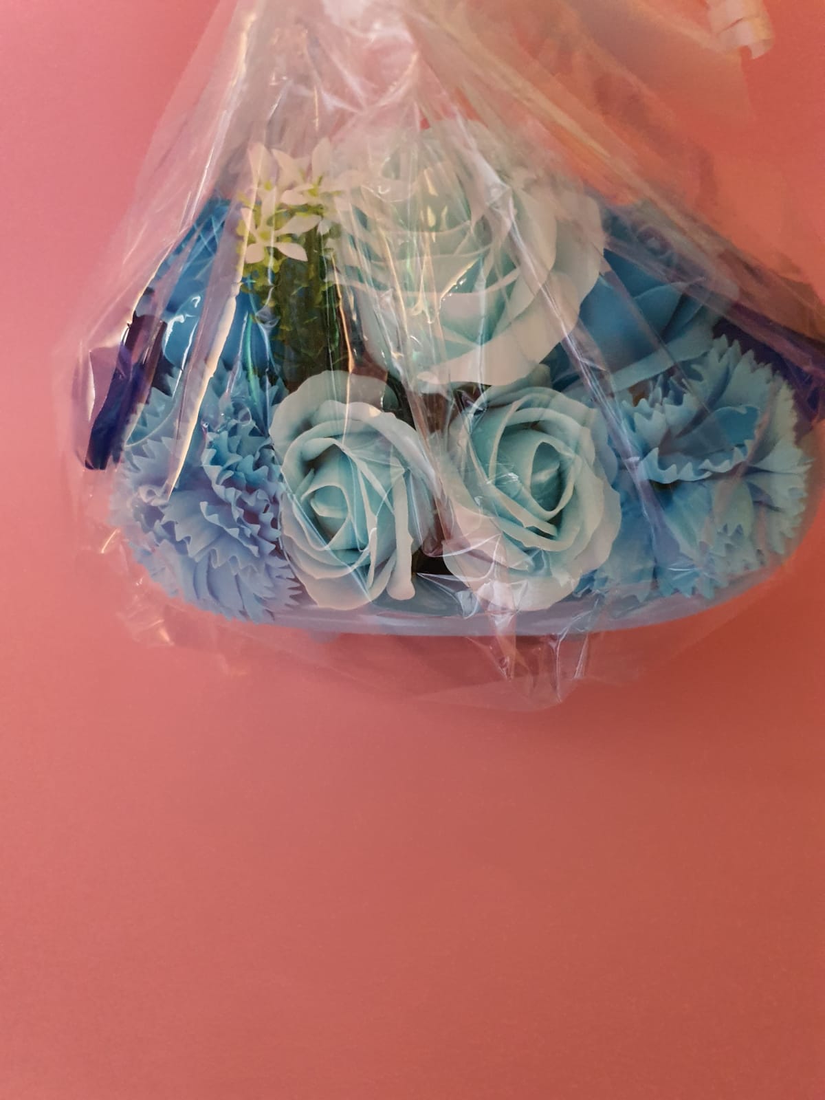 BLUE Ceramic Bath Soap Flower Arrangement