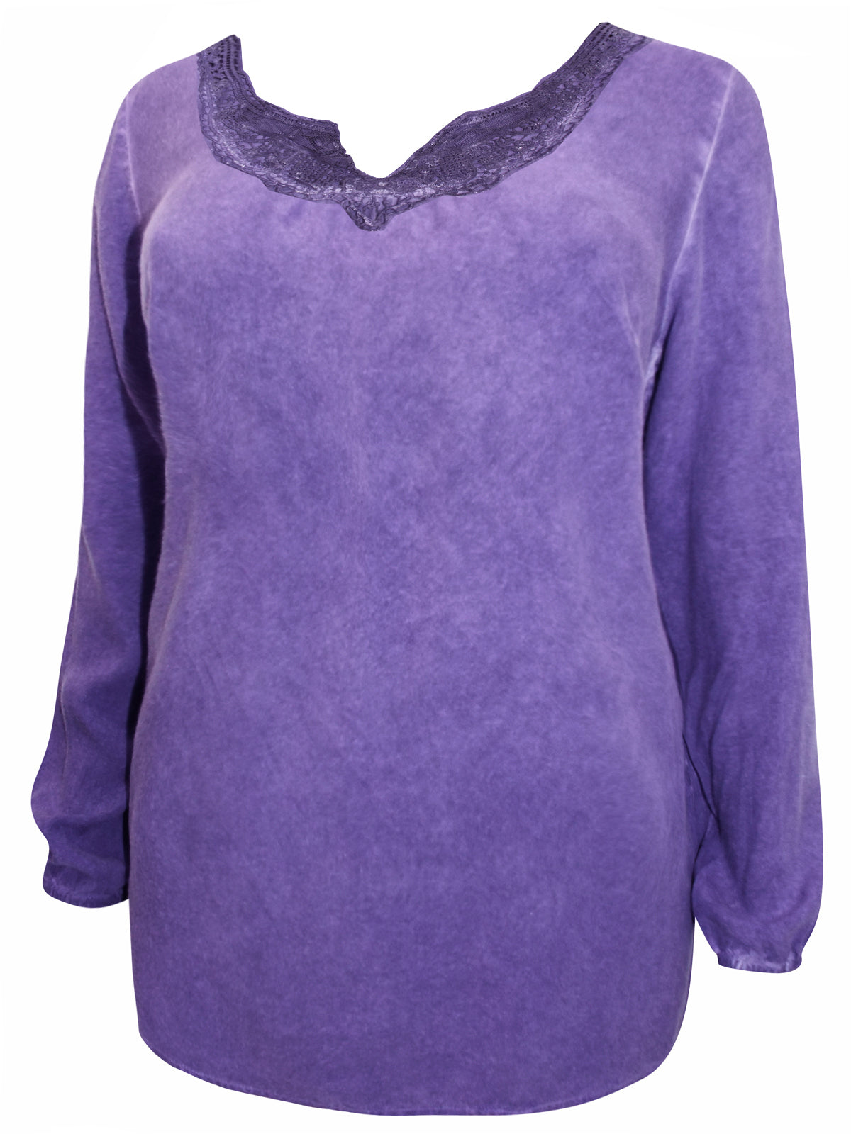 PURPLE Crochet Lace Long Sleeve Top - Sizes 12-24