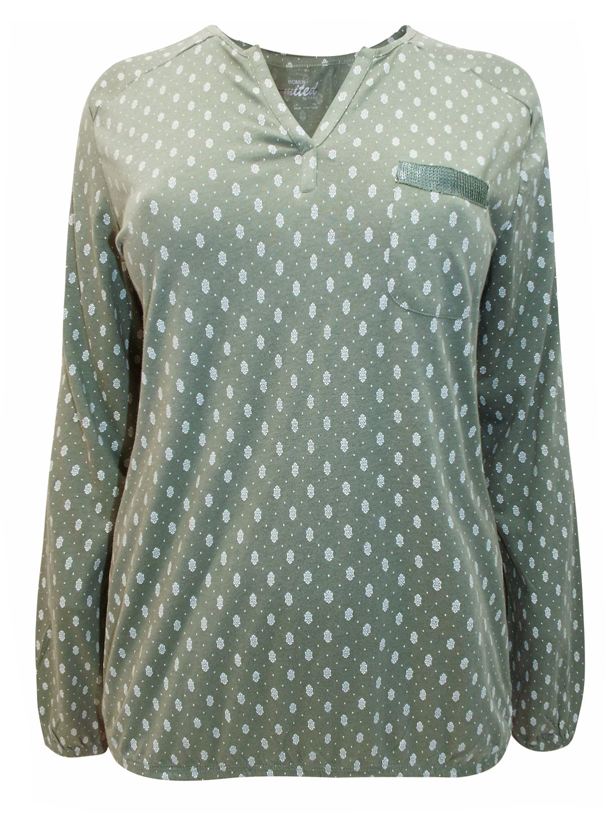 SAGE Modal Blend Embellished Pocket Printed Top Sizes 14-24