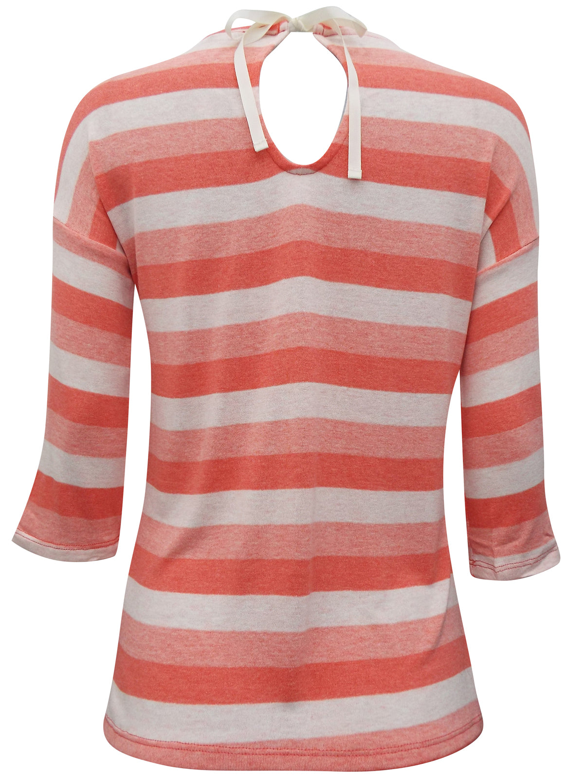 CORAL Striped Half Sleeve Tie Back Top Sizes 12-18