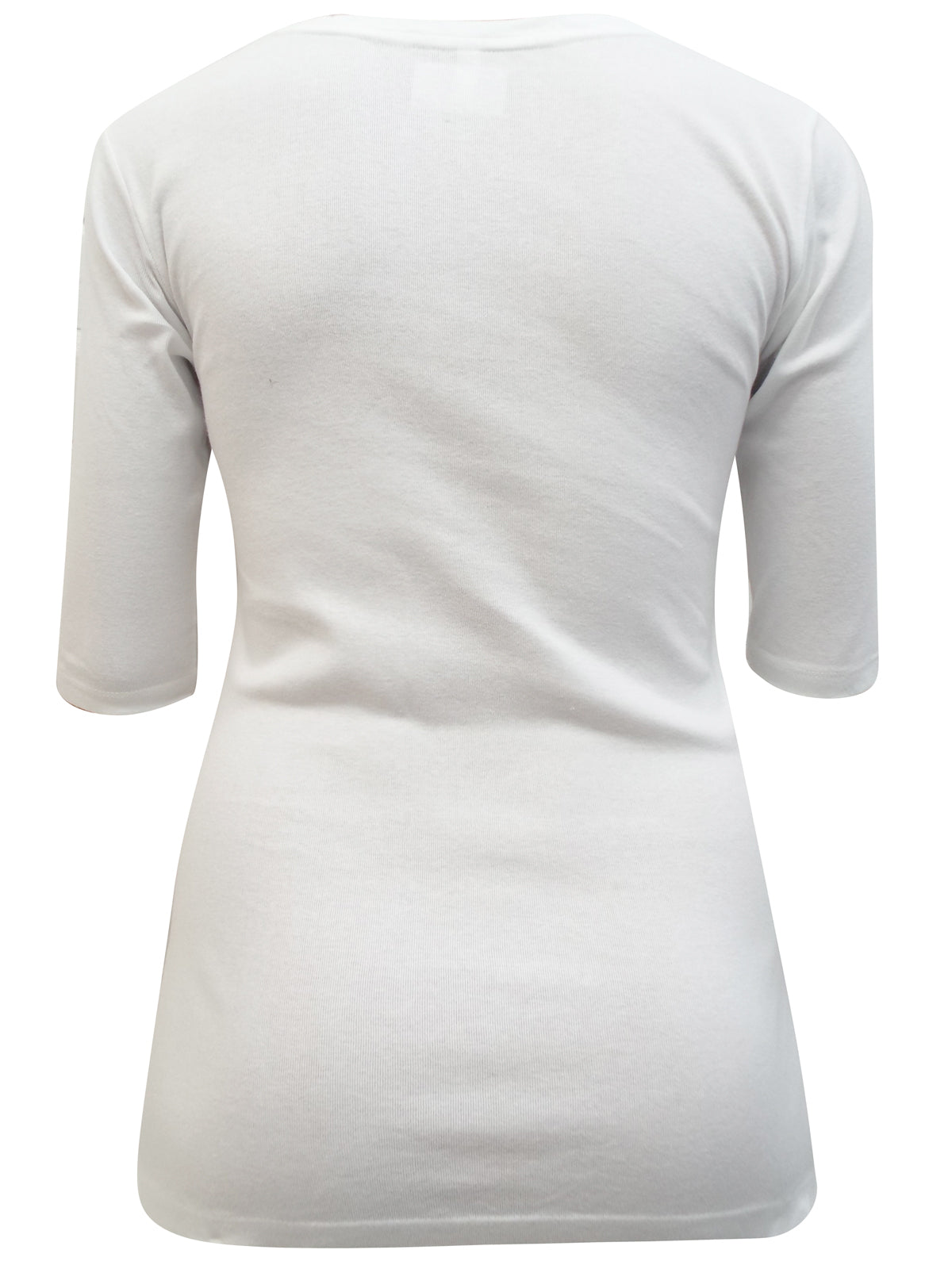 WHITE Pure Cotton Ruffle Henley Neck Top Sizes 10-24