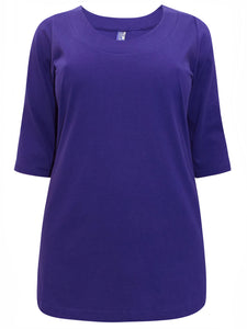 PURPLE Seamed Scoop Neck Top Sizes 16-32