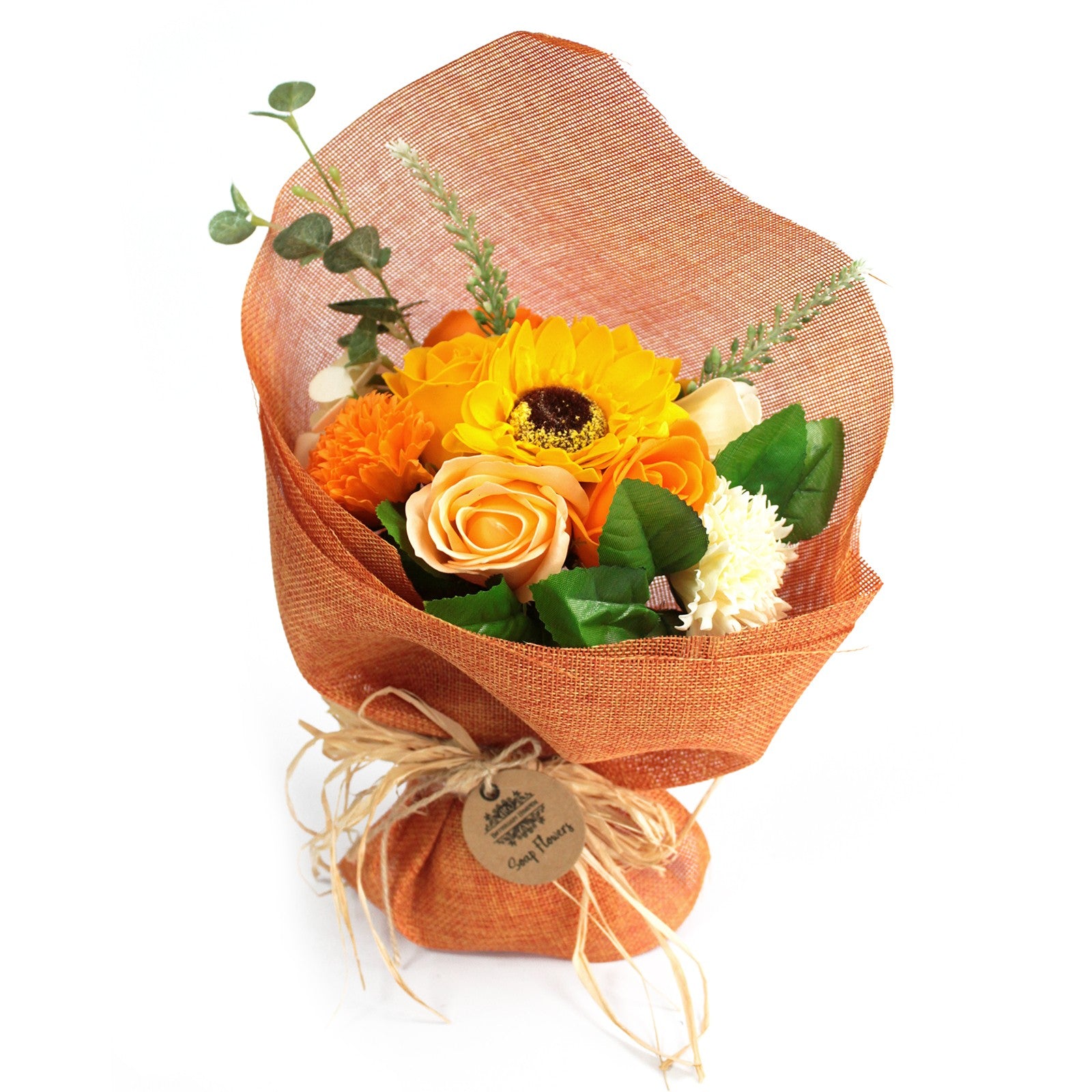 Soap Flower Bouquet - Orange