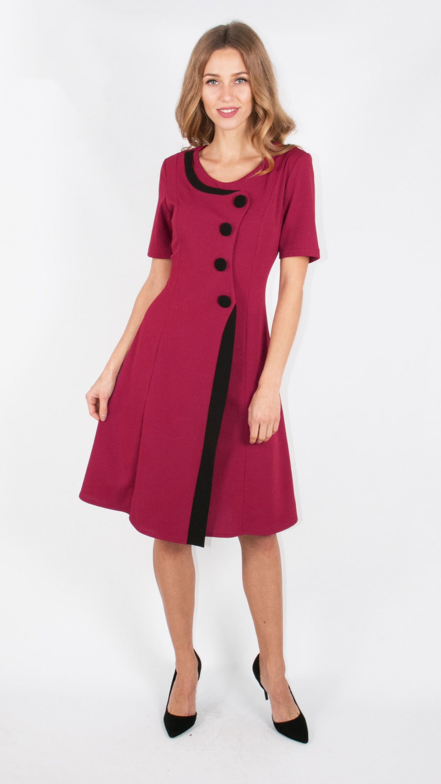 Pink Button Detail Dress