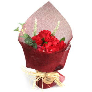 Soap Flower Bouquet - Red